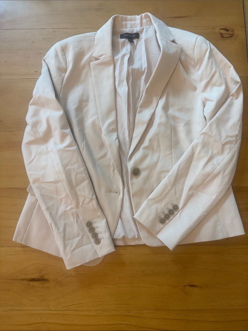Ann Taylor Light Cream Single-Button Blazer